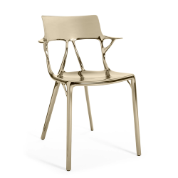 KARTELL set de 2 chaises avec accoudoirs AI MÉTALLISÉS - THE FIRST CHAIR CREATED BY A.I.