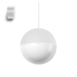 FLOS lampe à suspension STRING LIGHT SPHÈRE 22 mètres avec rosace au mur BLANC