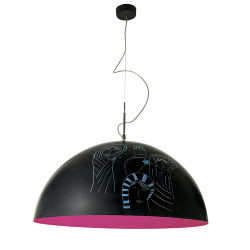 IN-ES.ARTDESIGN lampe à suspension MEZZA LUNA 2 LAVAGNA