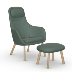 VITRA fauteuil avec le coussin d'assise amovible HAL LOUNGE CHAIR & OTTOMAN en tissu Cosy 2
