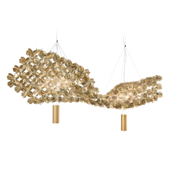 SLAMP lampe à suspension NUVEM composition de 2 modules velvet
