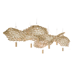 SLAMP lampe à suspension NUVEM composition de 7 modules velvet