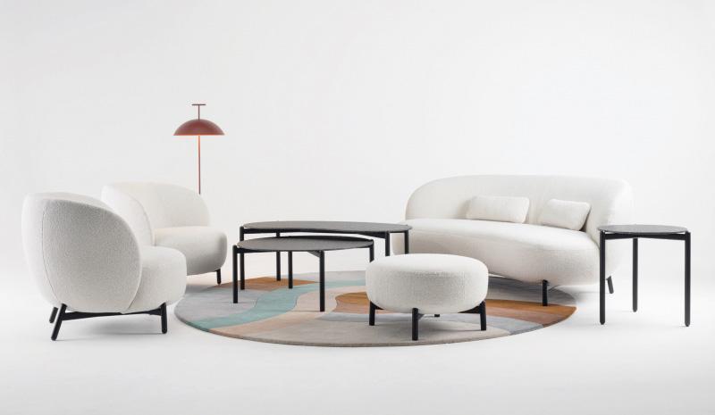 KARTELL pouf repose-pieds LUNAM tissu ORSETTO