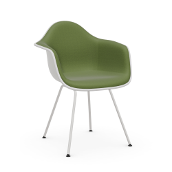 VITRA chaise fauteuil avec rembourrage total et base blanche Eames Plastic Armchair DAX NOUVELLES DIMENSIONS