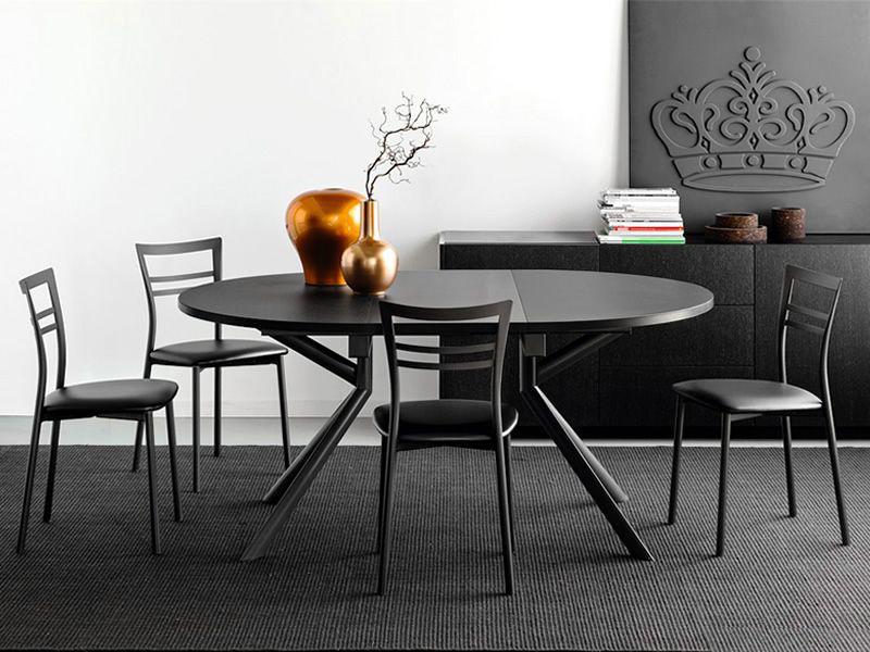 CONNUBIA table extensible à rallonge avec piètement gris mat GIOVE CB/4739-D 120 cm