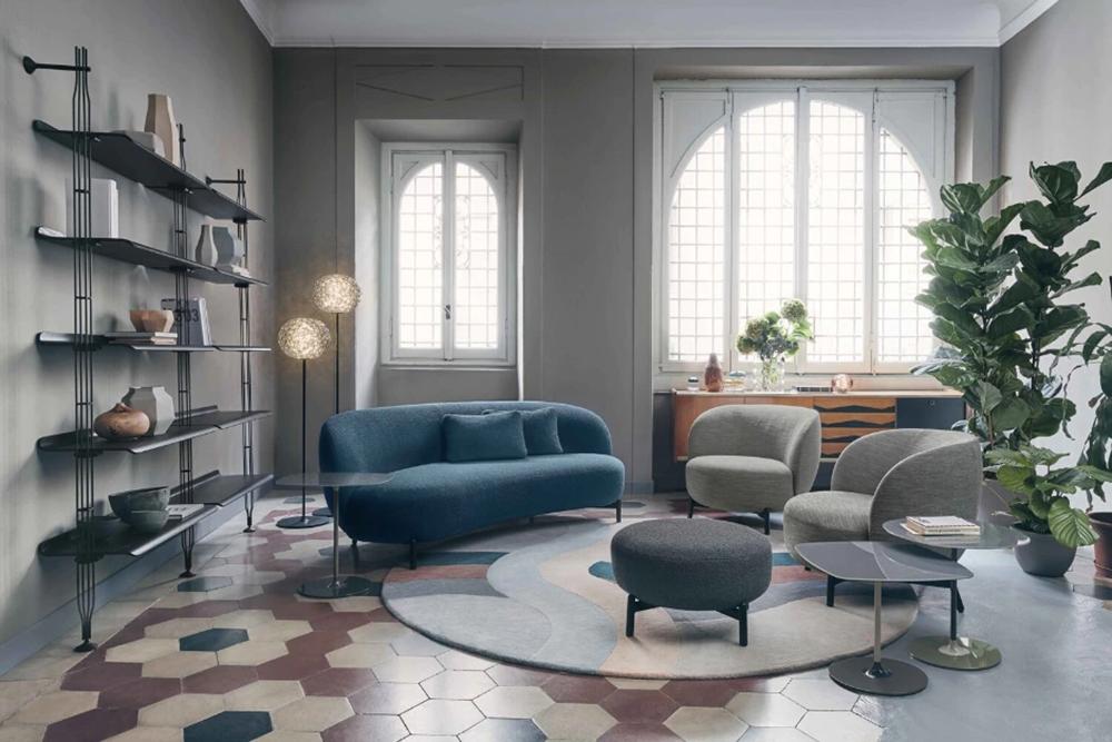 KARTELL pouf repose-pieds LUNAM tissu ORSETTO