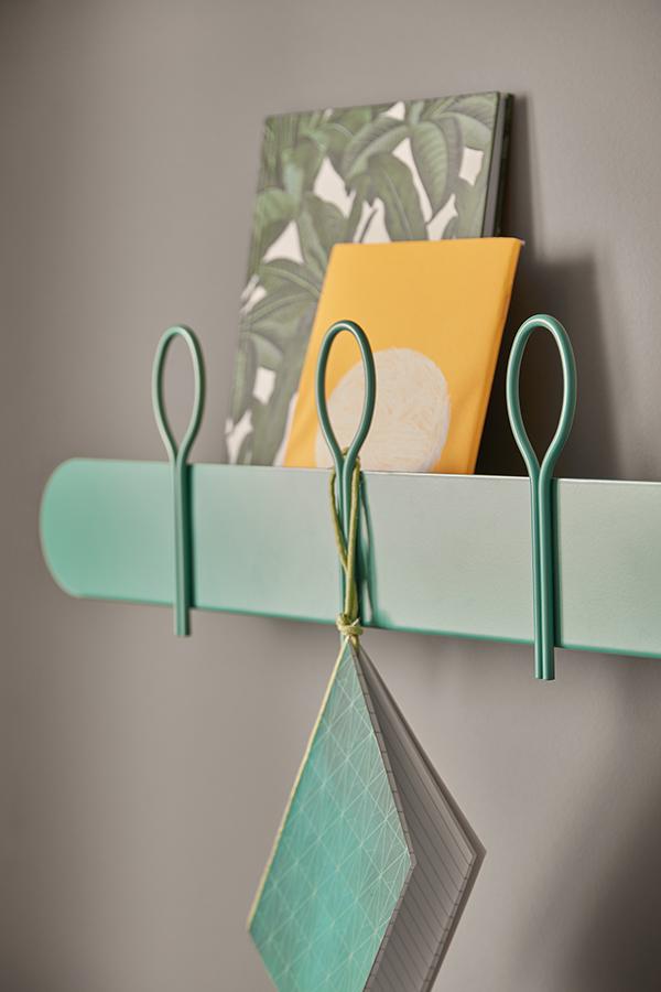 MEME DESIGN étagère murale avec 3 crochets portemanteaux BALLOON 60 cm