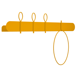 MEME DESIGN étagère murale avec 3 crochets portemanteaux et 1 porte-serviettes BALLOON 90 cm