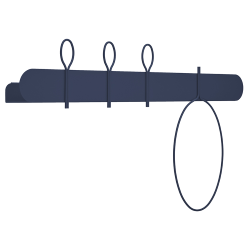 MEME DESIGN étagère murale avec 3 crochets portemanteaux et 1 porte-serviettes BALLOON 90 cm