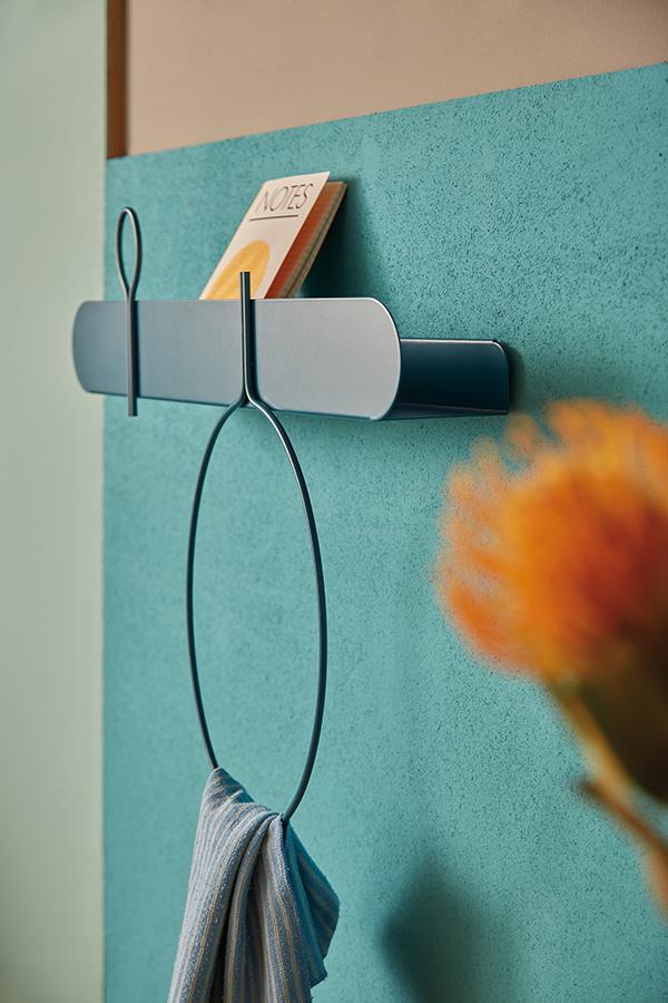 MEME DESIGN étagère murale avec 1 portemanteau et 1 porte-serviettes BALLOON 60 cm