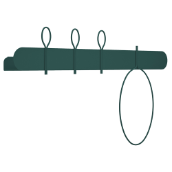 MEME DESIGN étagère murale avec 3 crochets portemanteaux et 1 porte-serviettes BALLOON 90 cm