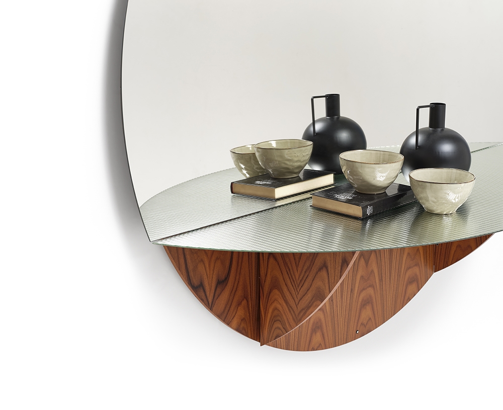 MOGG miroir mural ronde BRAME avec étagère