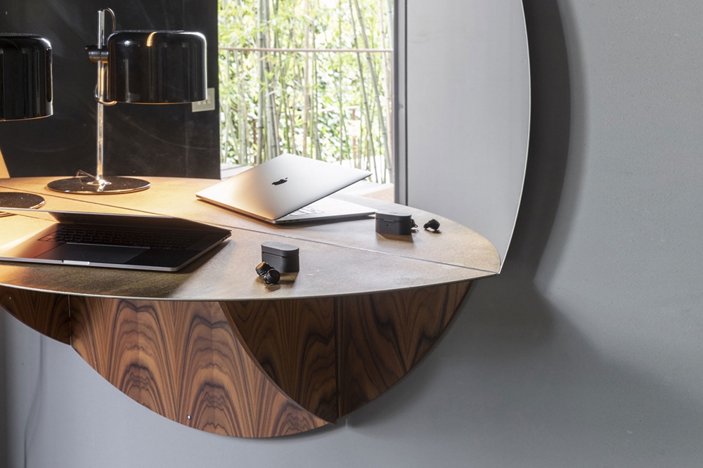 MOGG miroir mural ronde BRAME avec étagère