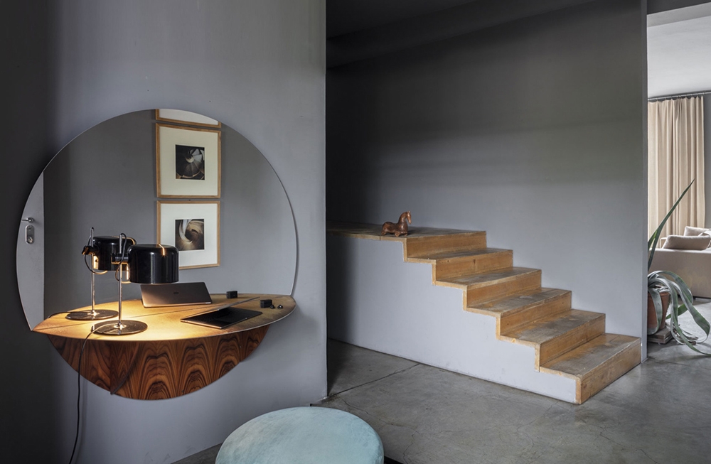 MOGG miroir mural ronde BRAME avec étagère