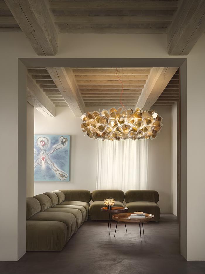 SLAMP lampe à suspension CLIZIA XL MAMA NON MAMA GOLD