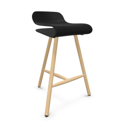 KRISTALIA BCN tabouret avec piètement en bois