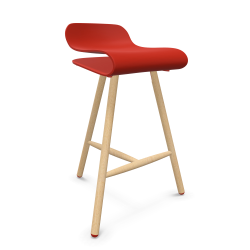 KRISTALIA BCN tabouret avec piètement en bois