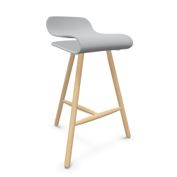 KRISTALIA BCN tabouret avec piètement en bois