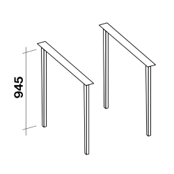 FALMEC kit de 2 extensions pour la hotte à îlot SPAZIO 130 cm