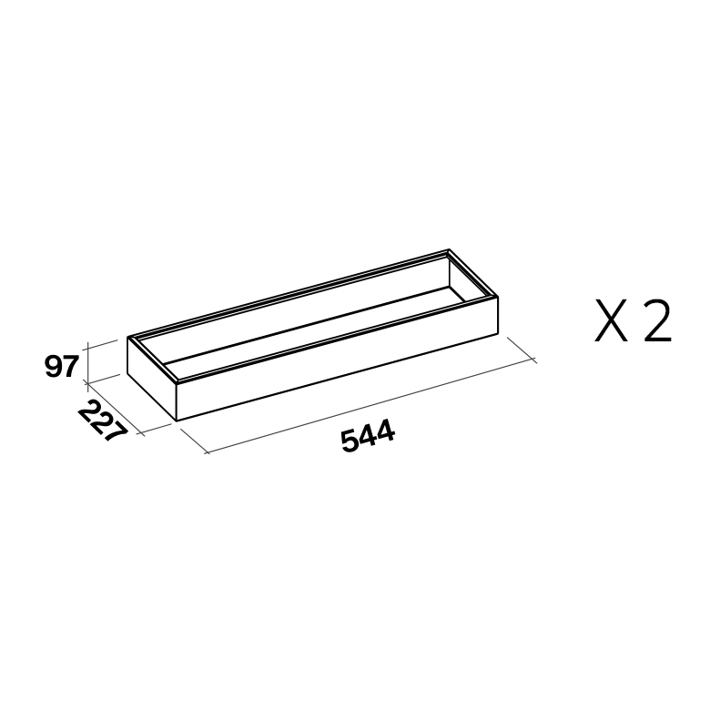 FALMEC kit de 2 plateaux pour la hotte à îlot SPAZIO 130 cm KACL.741#IF
