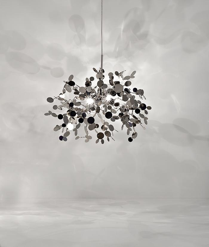 TERZANI lampe à suspension ARGENT Ø 40 cm DIMMER DALI