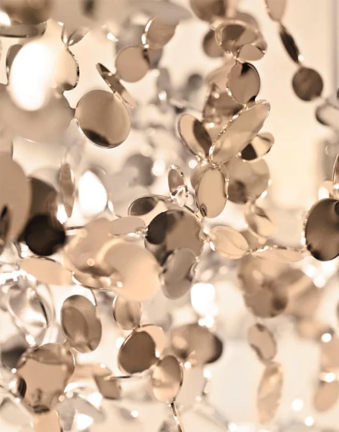 TERZANI lampe à suspension ARGENT Ø 40 cm DIMMER DALI