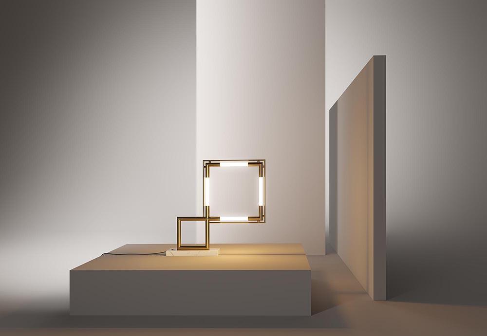 Lampe de table design Finn avec LED intégrée - chrome - LumenXL