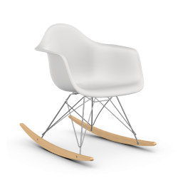 VITRA RAR fauteuil à bascule Eames Plastic Armchair base chromée et érable doré