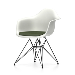 VITRA chaise fauteuil avec coussin et base noire Eames Plastic Armchair DAR NOUVELLES DIMENSIONS