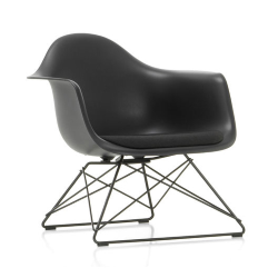 VITRA chaise fauteuil avec base noire et coussin Eames Plastic Armchair LAR