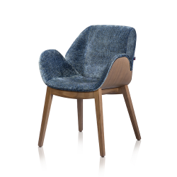 ALMA DESIGN fauteuil en frêne teinté noyer rembourré LIPS