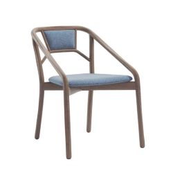 ALMA DESIGN set de 2 fauteuils MARNIE en frêne teinté noyer avec assise et dossier rembourré