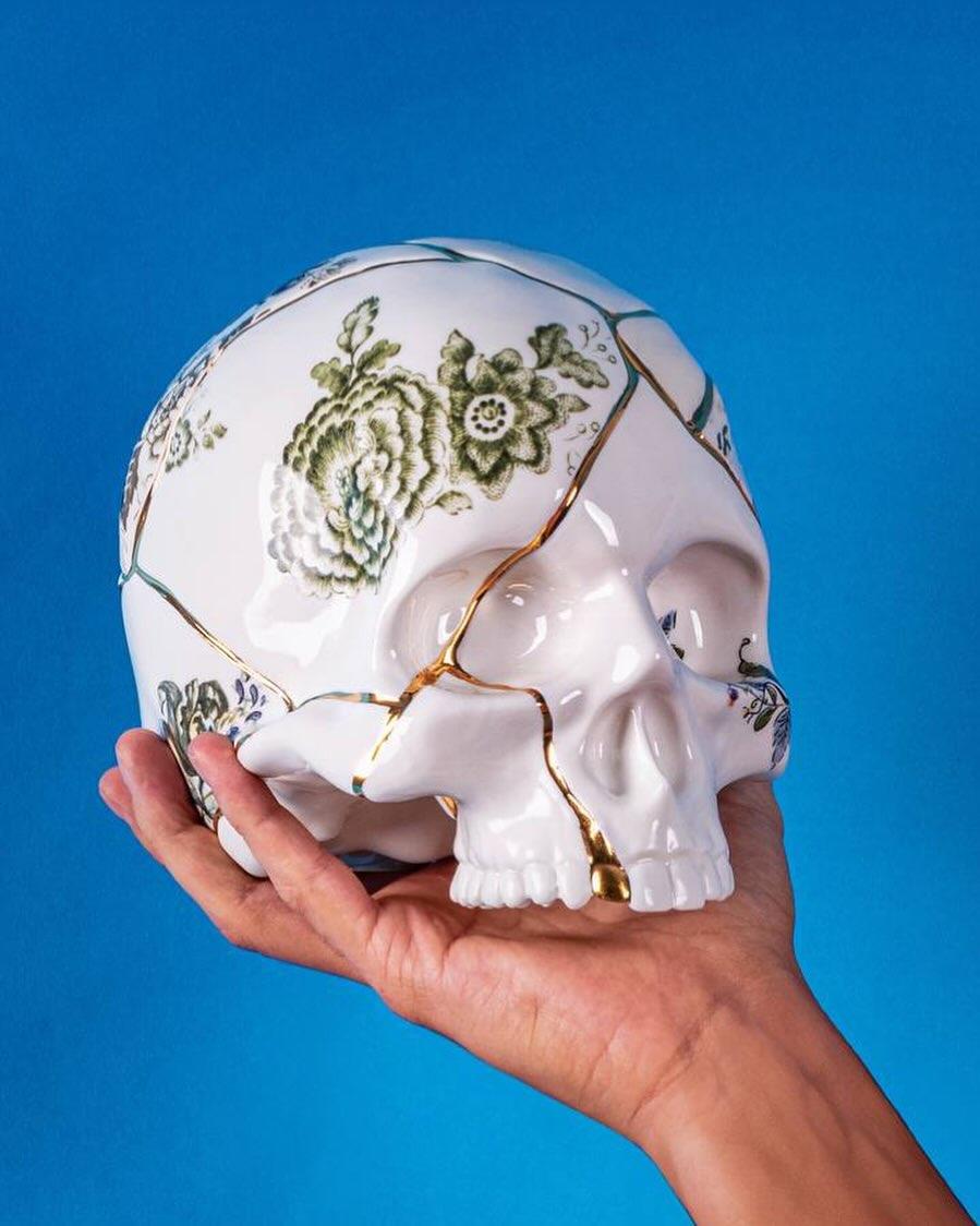 SELETTI crâne humain SKULL KINTSUGI