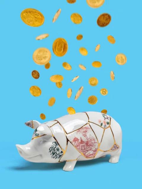 SELETTI tirelire PIGGY BANK KINTSUGI