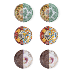SELETTI set de 6 assiettes de dessert HYBRID Sravasti + Huaricanga + Nok