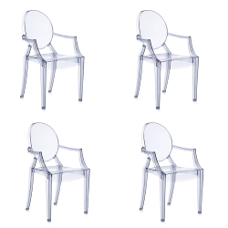 KARTELL set de 4 chaises LOUIS GHOST