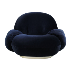 GUBI fauteuil avec accoudoirs et la base pivotante PACHA LOUNGE CHAIR