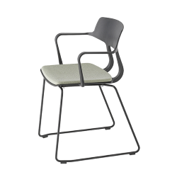 ET AL set de 2 chaises sur luges avec assise rembourrées et accoudoirs SNAP 1116n