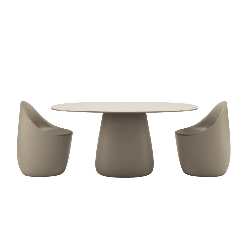 QEEBOO table pour l'extérieur COBBLE avec le plateau en HPL 160 cm