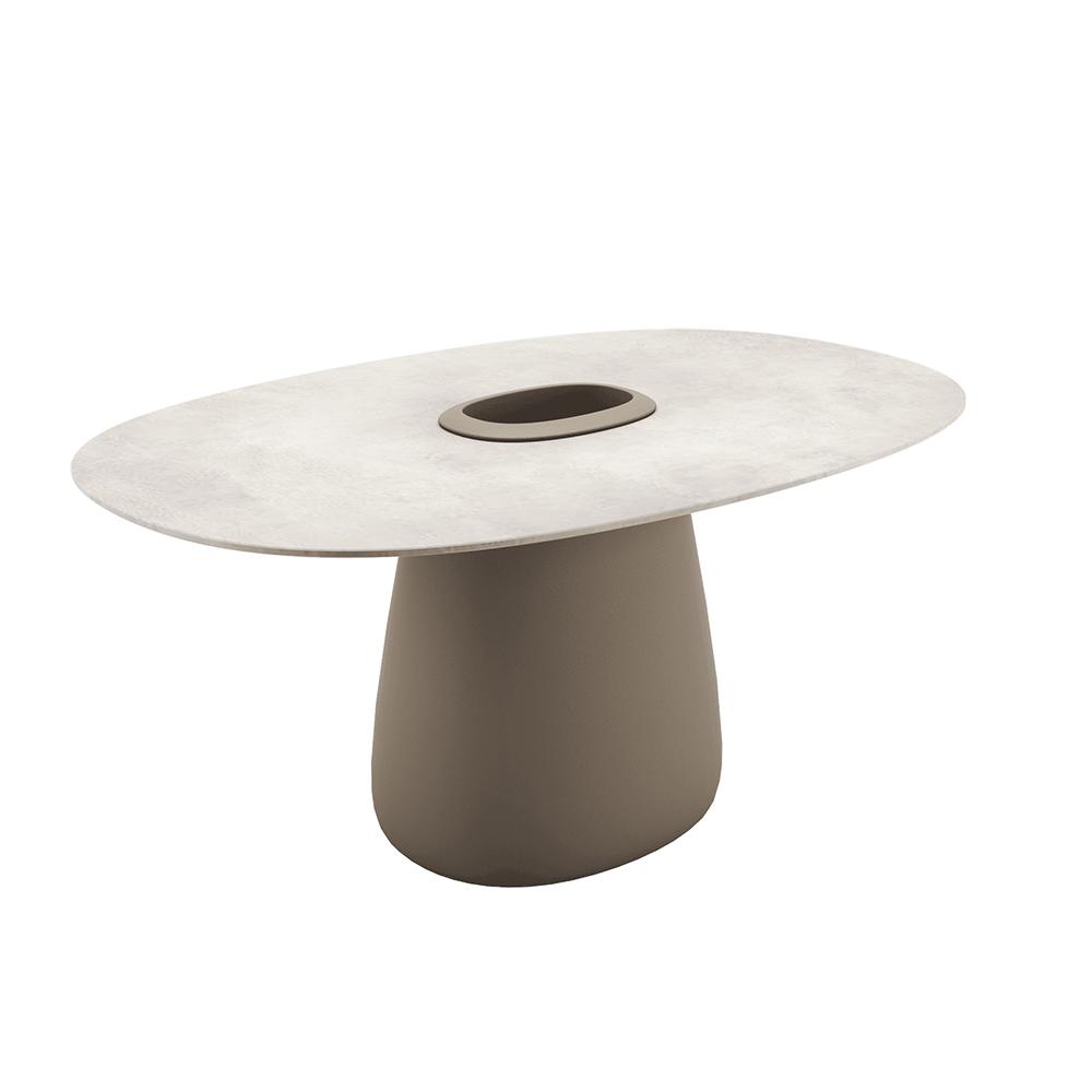 QEEBOO table pour l'extérieur COBBLE BUCKET avec le plateau en GRÈS 160 cm