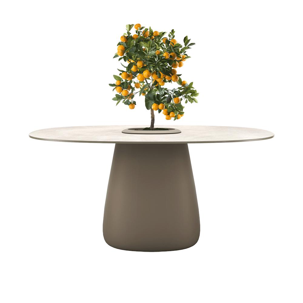 QEEBOO table pour l'extérieur COBBLE BUCKET avec le plateau en GRÈS 160 cm