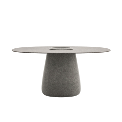 QEEBOO table pour l'extérieur COBBLE BUCKET avec le plateau en GRÈS 160 cm