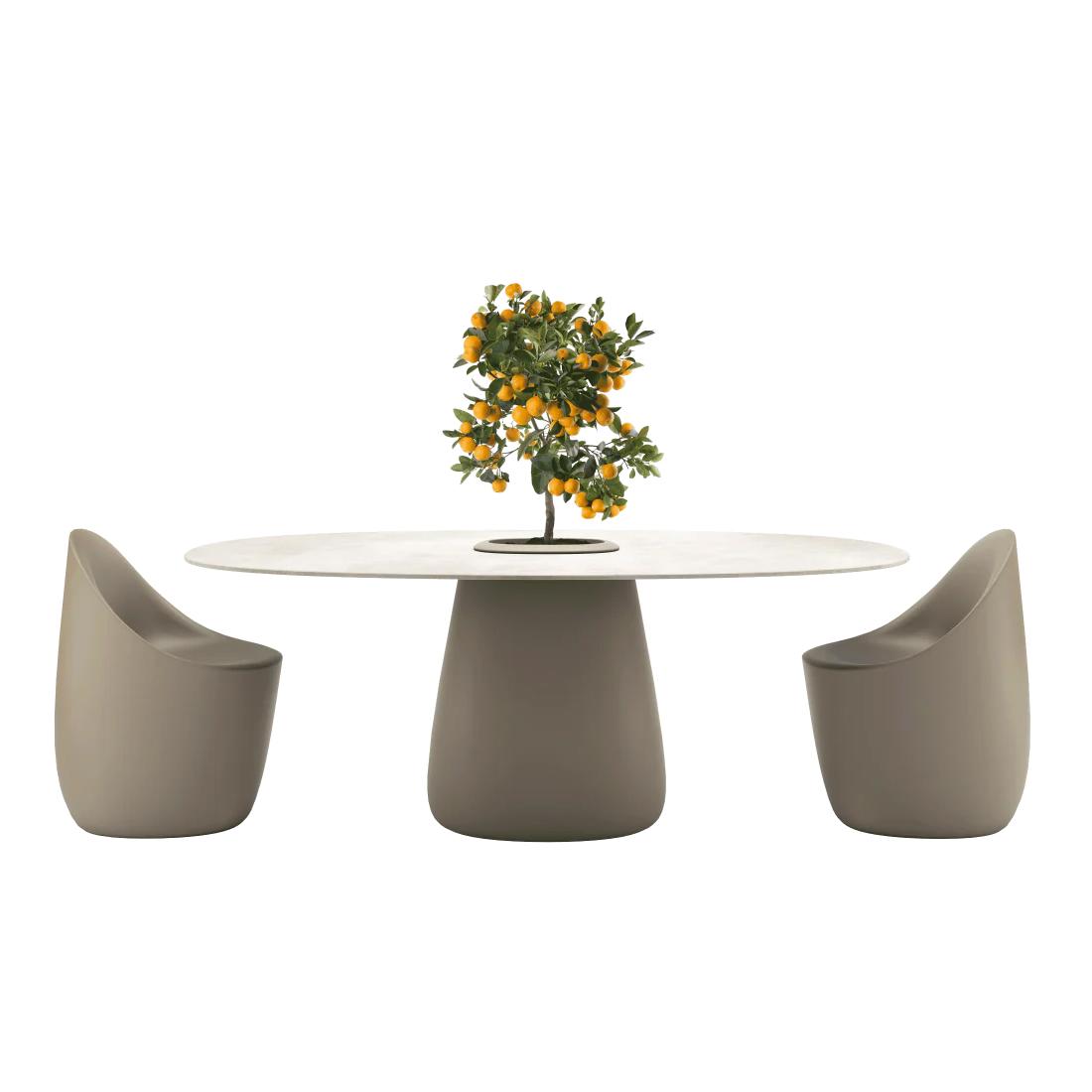 QEEBOO table pour l'extérieur COBBLE BUCKET avec le plateau en GRÈS 190 cm