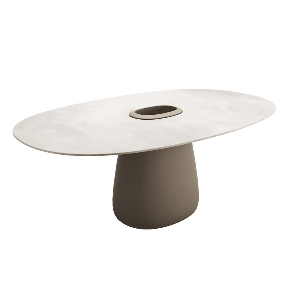 QEEBOO table pour l'extérieur COBBLE BUCKET avec le plateau en GRÈS 190 cm