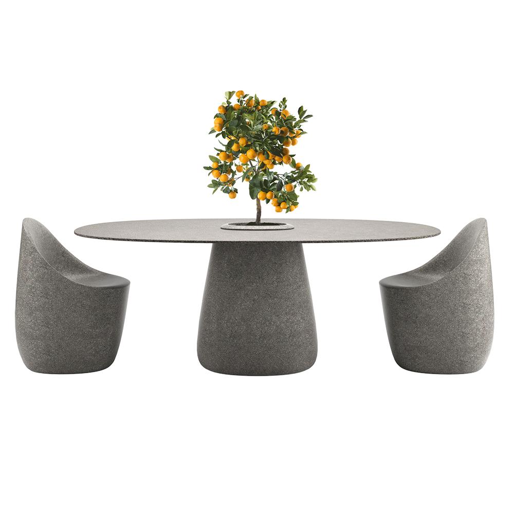 QEEBOO table pour l'extérieur COBBLE BUCKET avec le plateau en GRÈS 190 cm