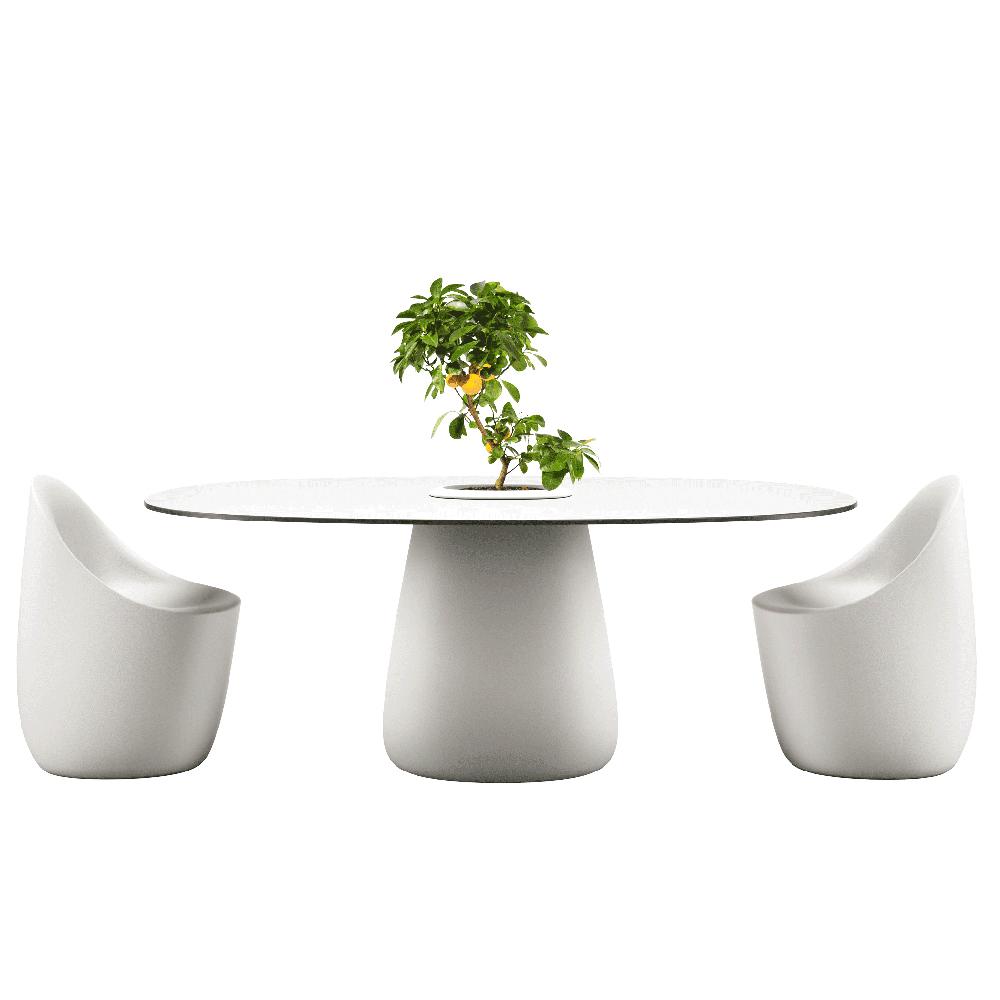 QEEBOO table pour l'extérieur COBBLE BUCKET avec le plateau en HPL 190 cm