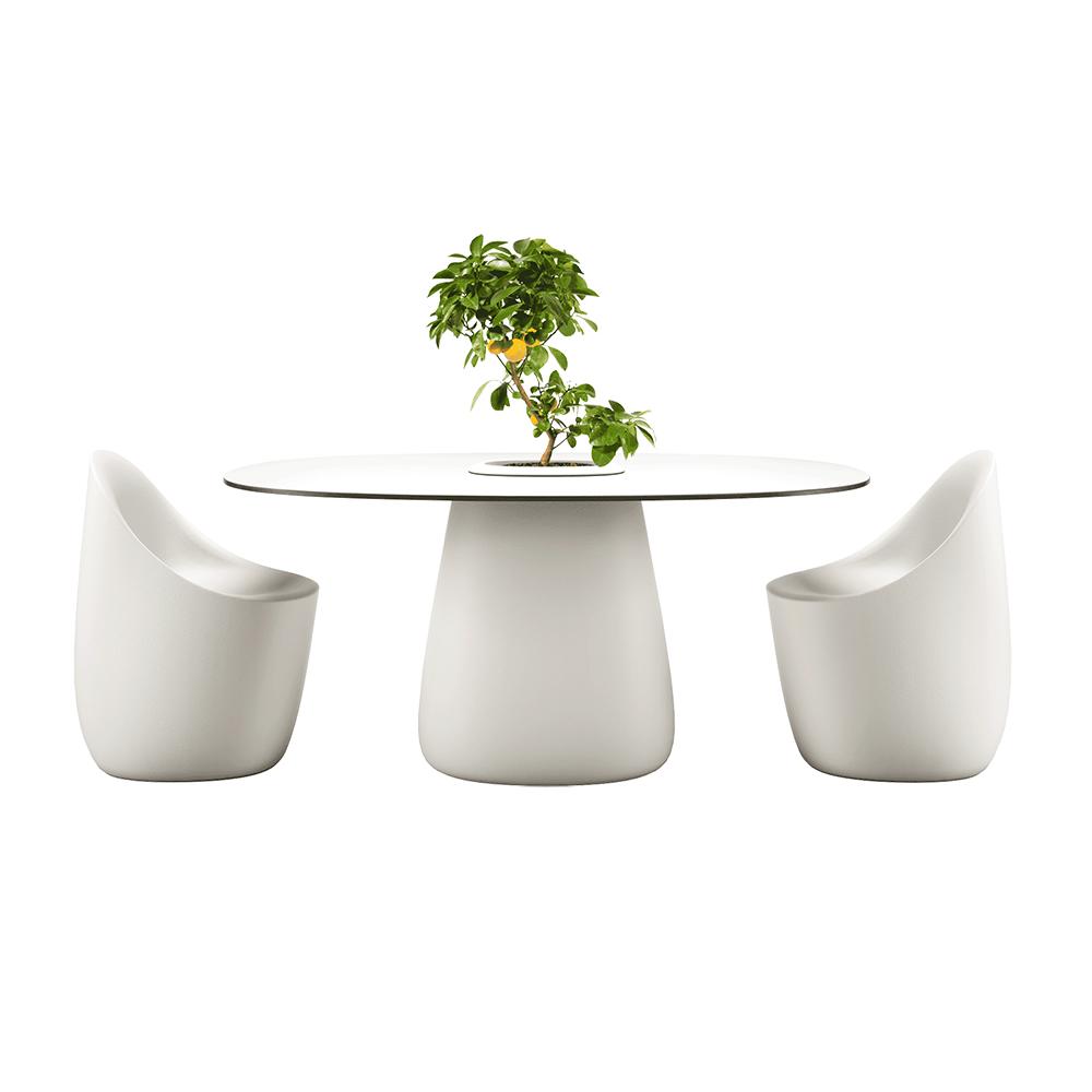 QEEBOO table pour l'extérieur COBBLE BUCKET avec le plateau en HPL 160 cm