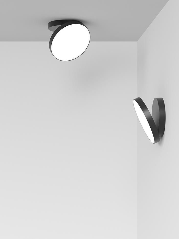 ROTALIANA lampe murale applique ou lampe au plafond plafonnier VENERE Ø 25 cm dimmer PUSH