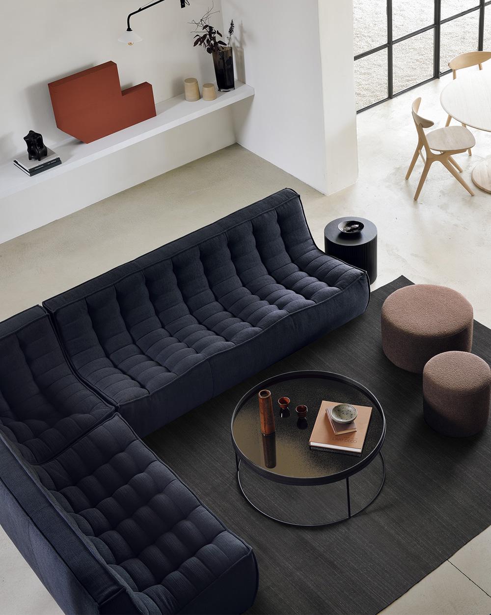 ETHNICRAFT canapé modulaire d'angle carré N701 90°
