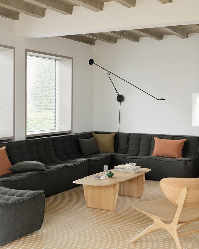 ETHNICRAFT canapé modulaire d'angle carré N701 90°